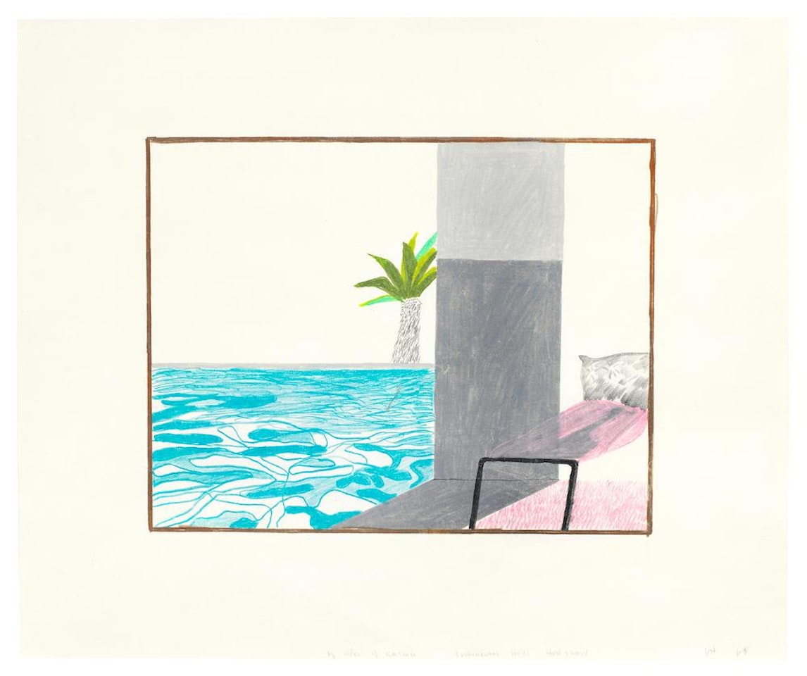 Hollywood Pool and Palm Tree by David Hockney