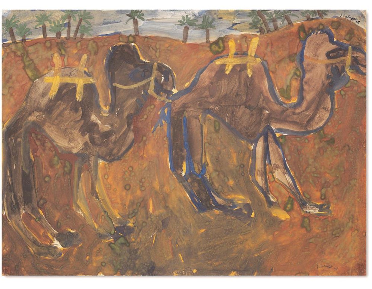 Deux Chameaux Bâtés by Jean Dubuffet