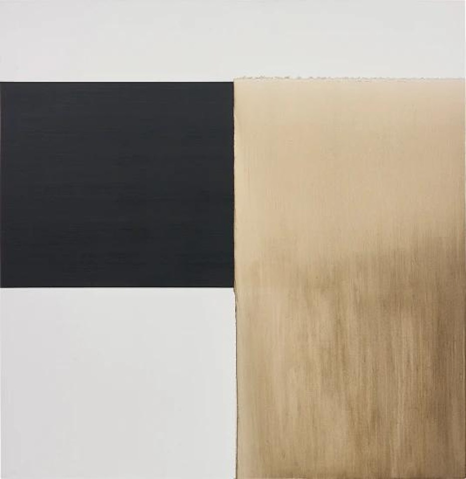 Exposed Painting Charcoal Grey/ Yellow Oxide by Callum Innes