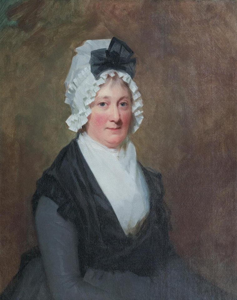 Portrait of the Mrs Grant of Kilgraston, half-length, in a grey dress, black shawl and white chemise by Henry Raeburn