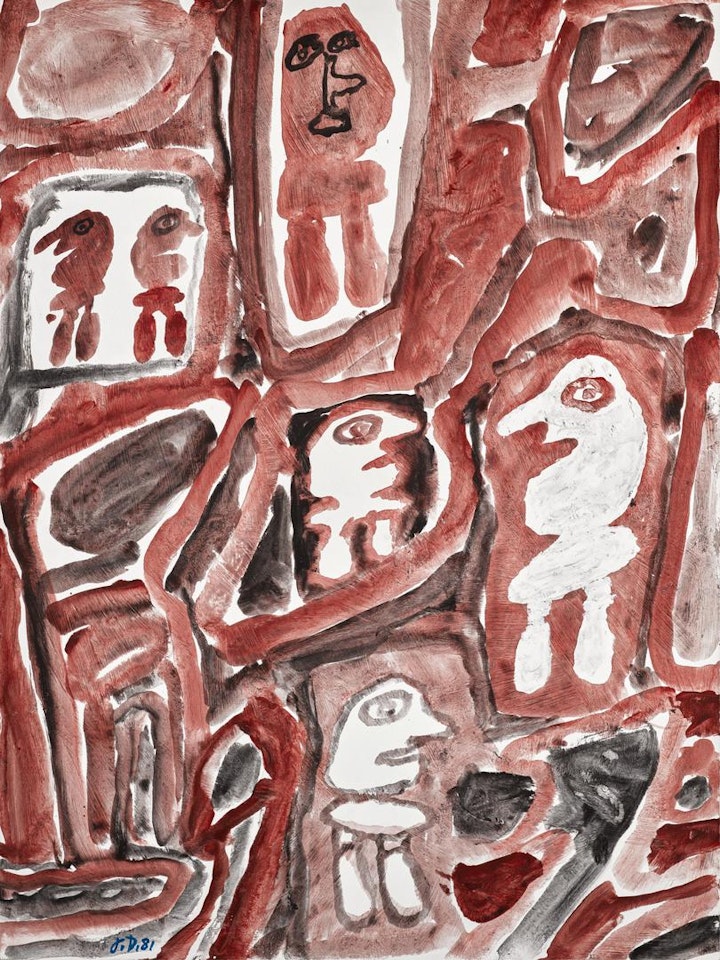 SITE AVEC 6 PERSONNAGES by Jean Dubuffet