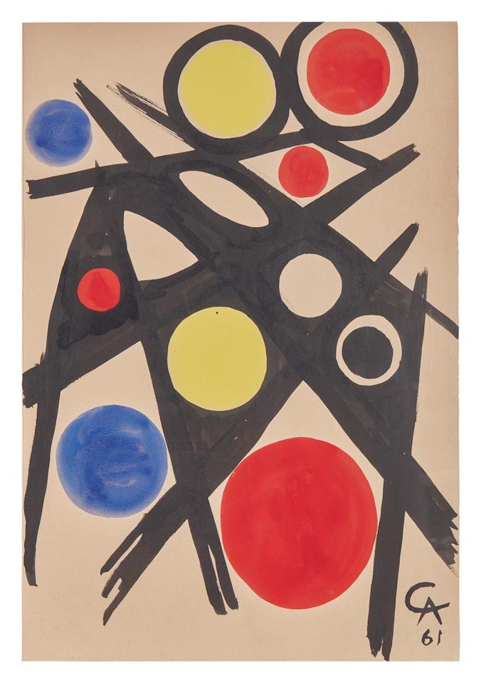 BLACK STRUCTURE WITH DISCS by Alexander Calder