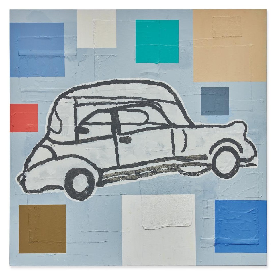 ABSTRACT PAINTING WITH CAR by Donald Baechler