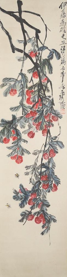 Lychee and Bee by Qi Baishi