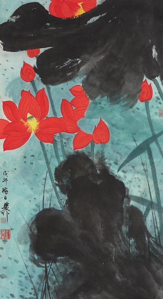 Red Lotus by Xie Zhiliu