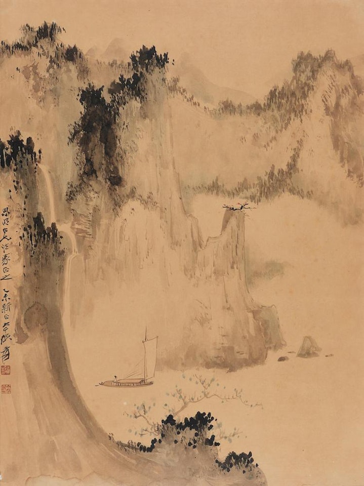 Boating Among Lofty Mountains by Zhang Daqian