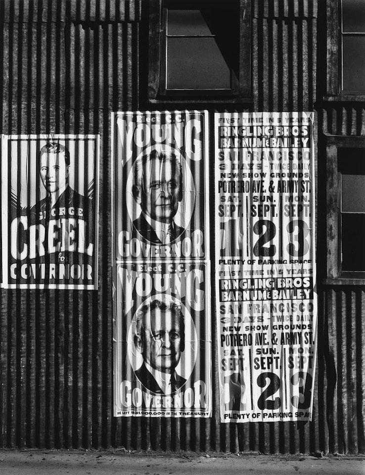 Political Signs And Circus Posters, San Francisco, 1931 by Ansel Adams