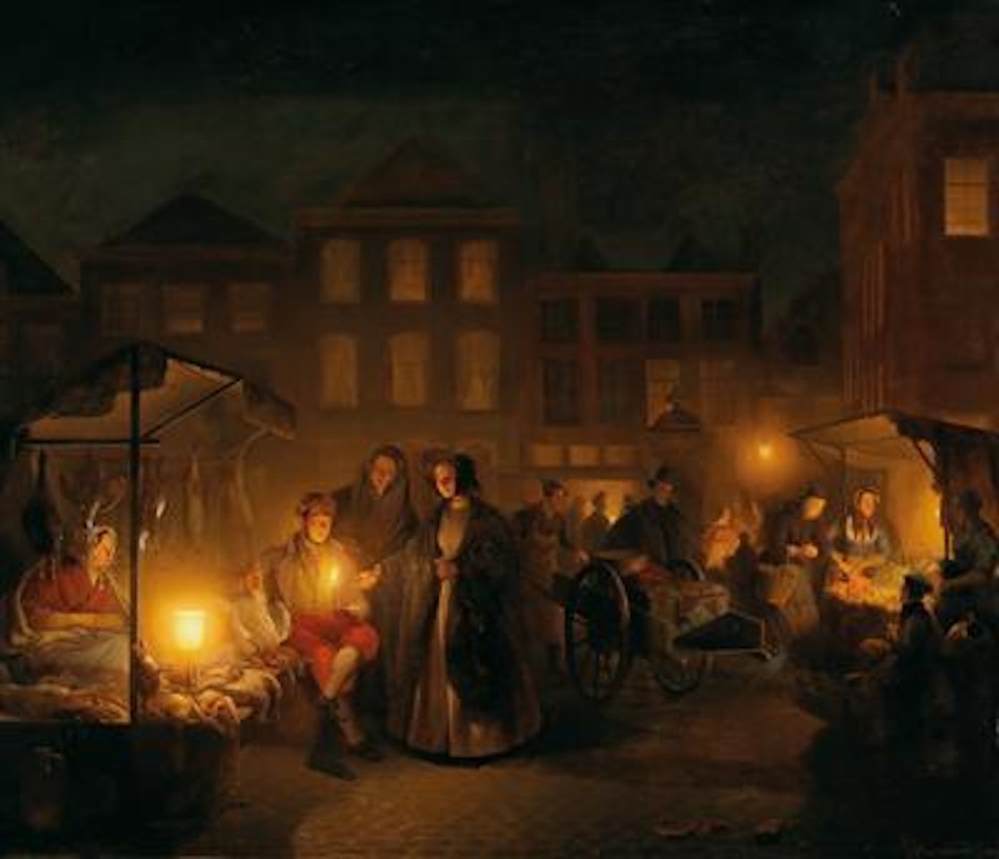 Night market in The Hague by Petrus van Schendel