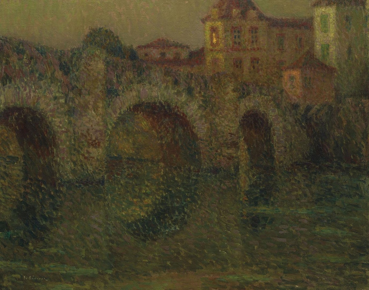 Le Pont au crépuscule, Clisson by Henri Le Sidaner
