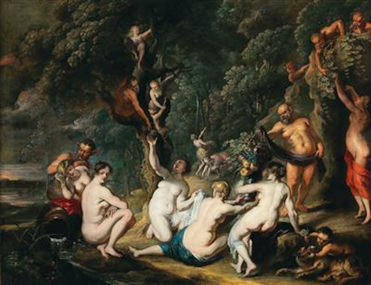 Nymphs and Satyrs with the Horn of Plenty by Workshop of Peter Paul Rubens