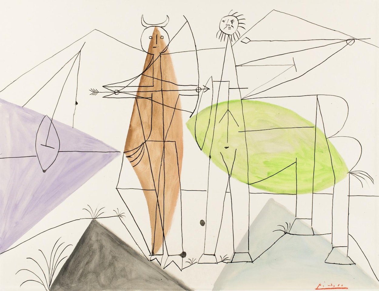 COMBAT DE FAUNE ET DE CENTAURE by Pablo Picasso