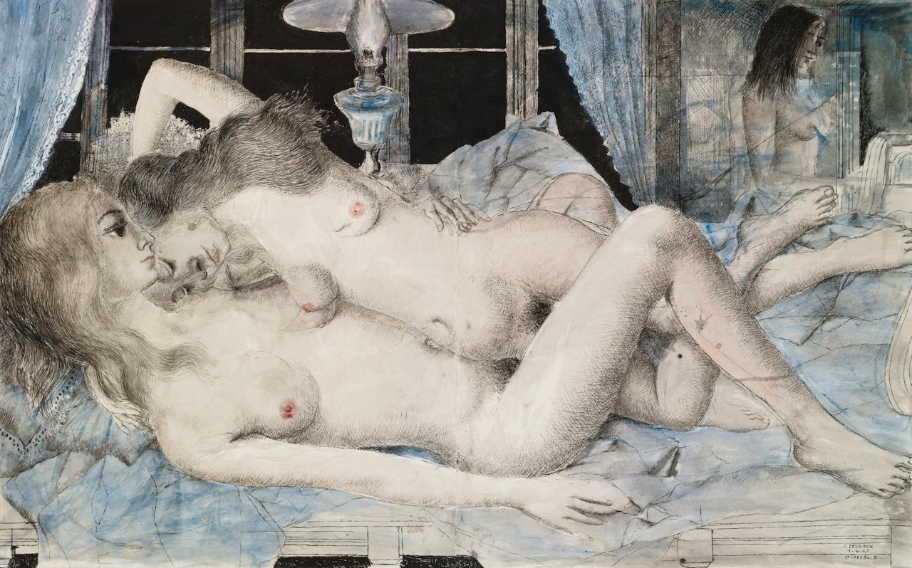 LES DEUX AMIES by Paul Delvaux