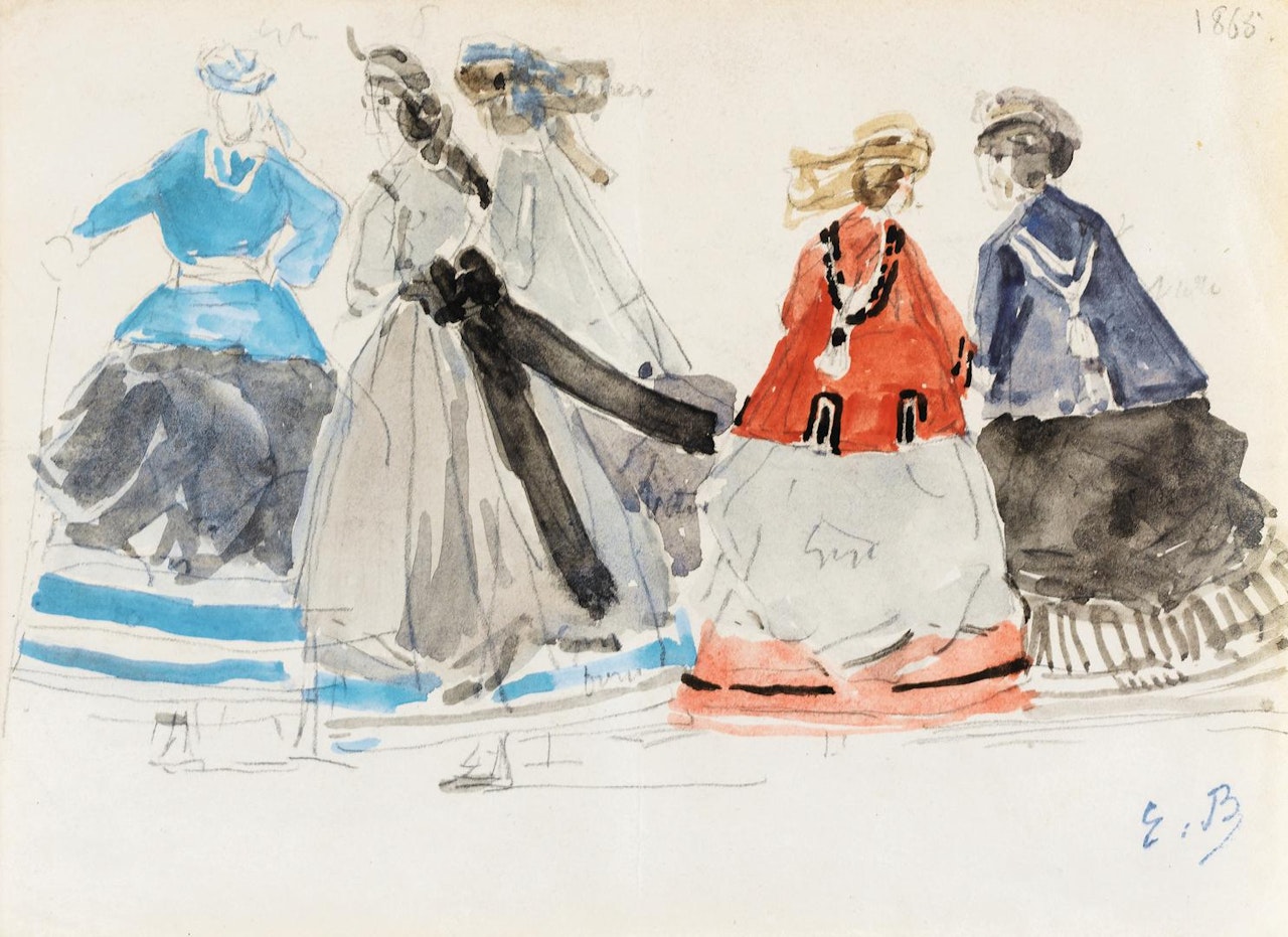 FEMMES EN CRINOLINES by Eugène Boudin