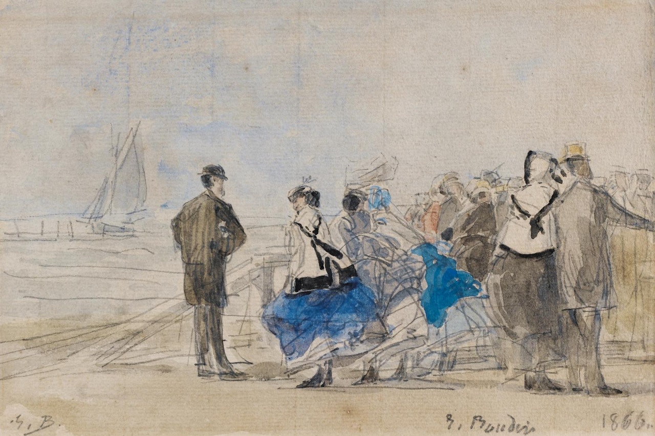 LA JETÉE DE TROUVILLE by Eugène Boudin