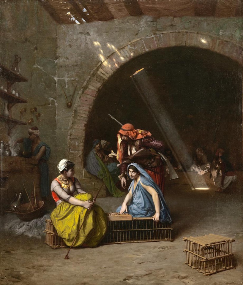 ALMEHS PLAYING DRAUGHTS by Jean Léon Gérome