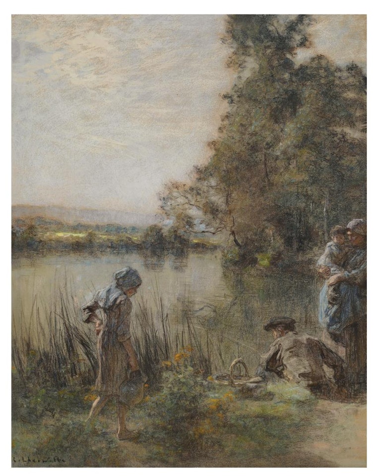 Pêcheur et sa famille by Léon Augustin Lhermitte