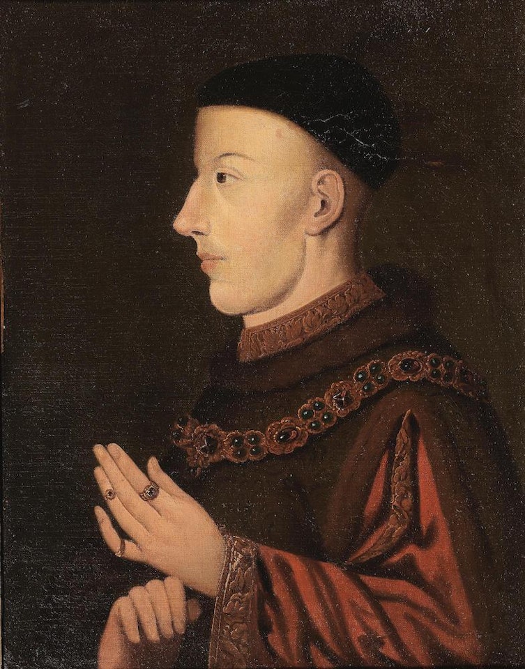 Portrait of Henry V, half-length, in a fur-trimmed tabard and jewelled chain by English School