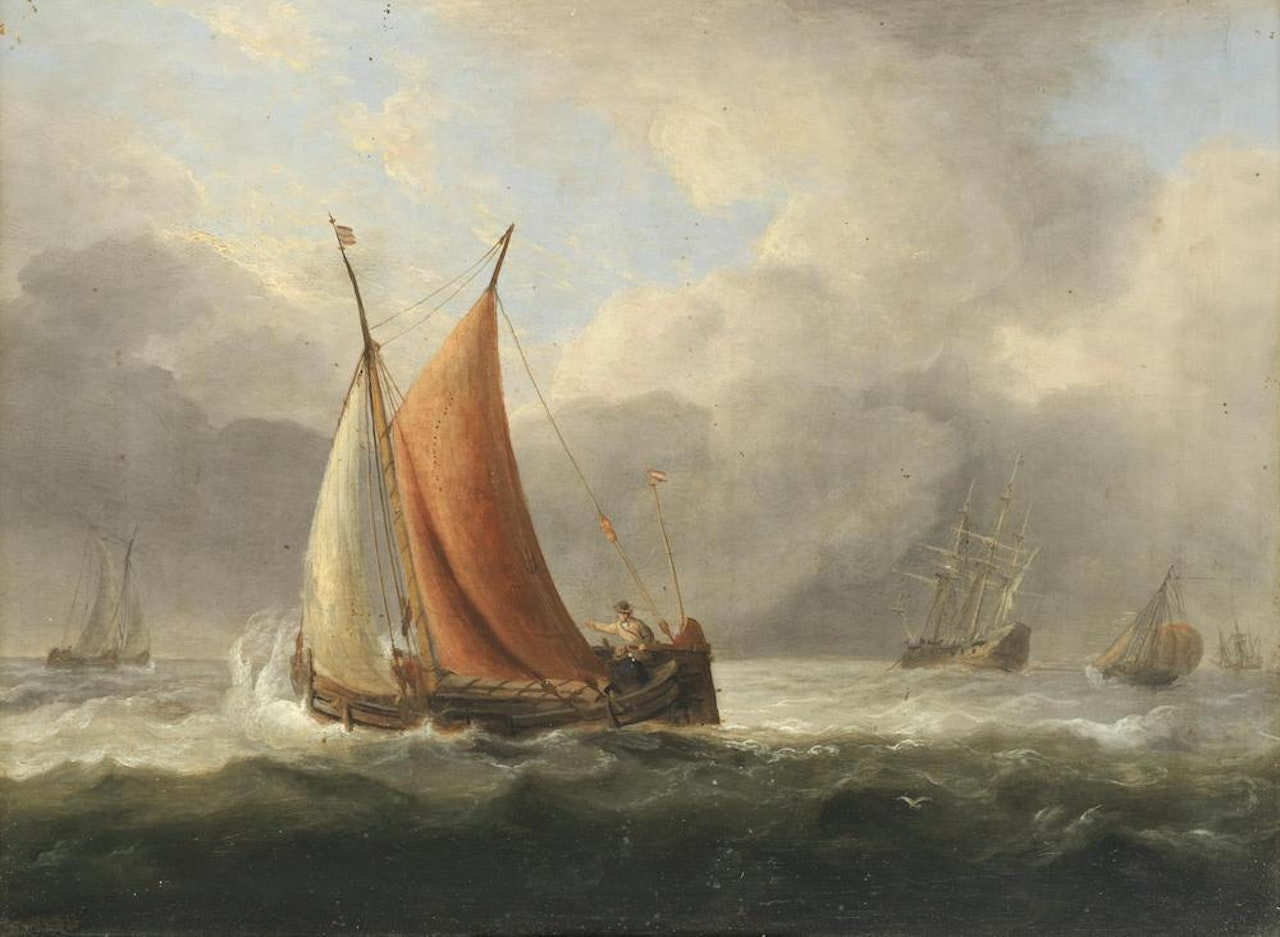 Coastal craft by Thomas Luny