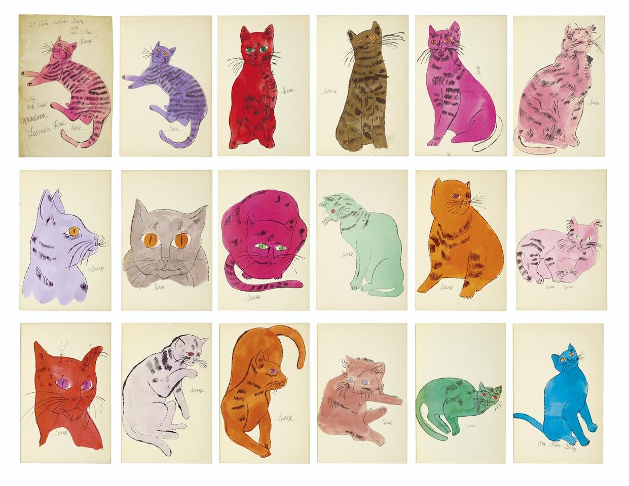 25 Cats Name(d) Sam and one Blue Pussy by Andy Warhol