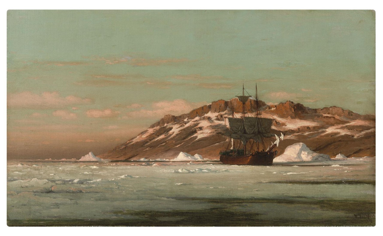 American Whaler in the Arctic's Icy Waters by William Bradford