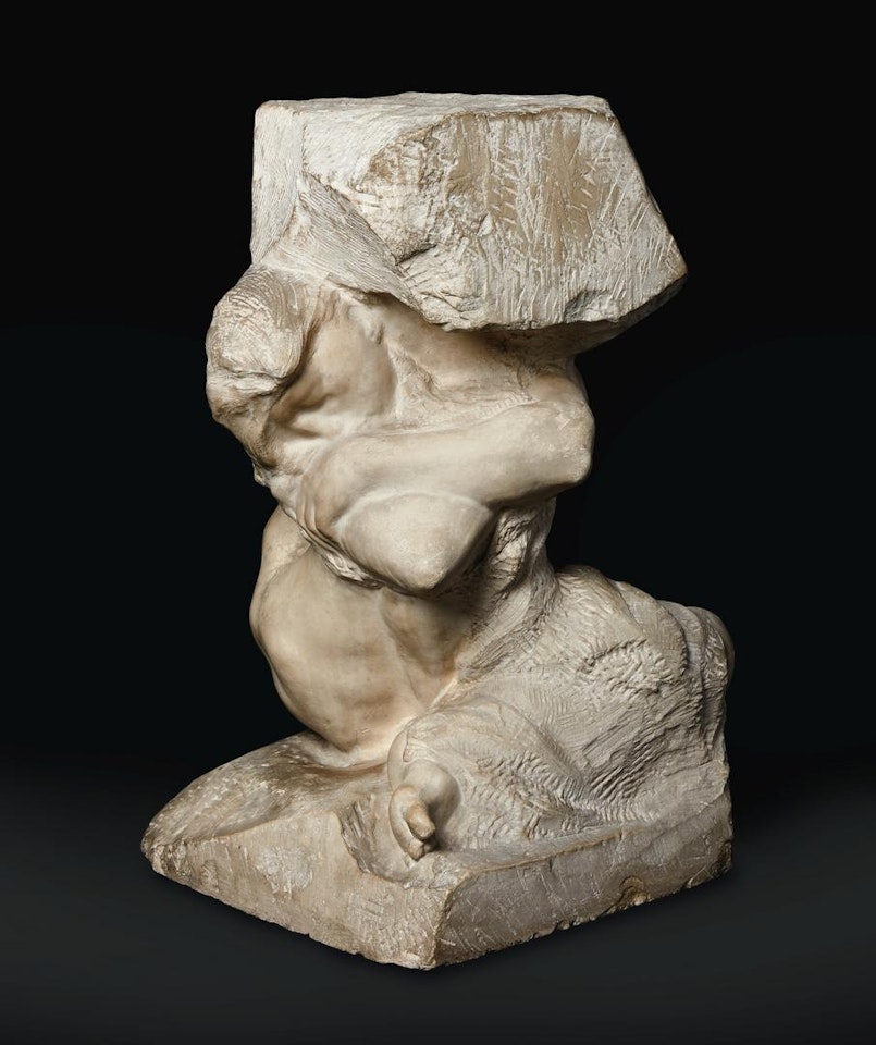CARIATIDE TOMBÉE PORTANT SA PIERRE, AGRANDISSEMENT D'UN TIERS by Auguste Rodin
