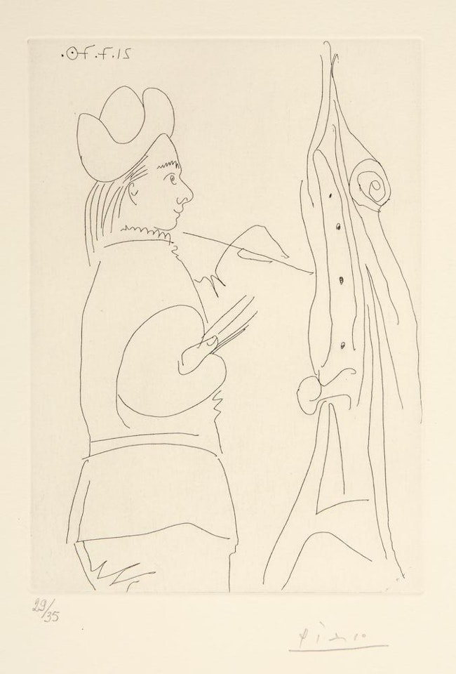 Le Peintre Devant son Chevalet, from Le Goût du Bonheur (C. 150, B. ) by Pablo Picasso