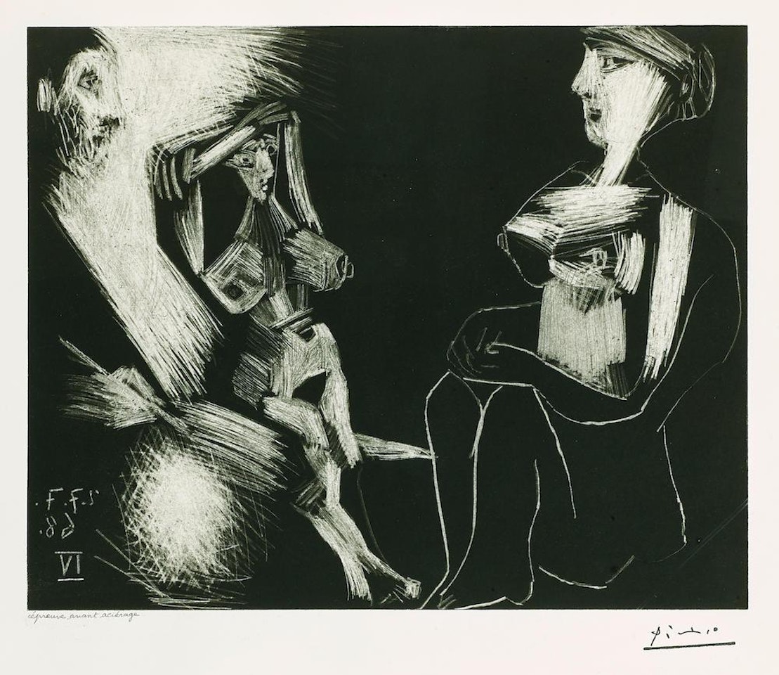 Homme avec deux Femmes, pl. 222, from Series 347 (B. ) by Pablo Picasso