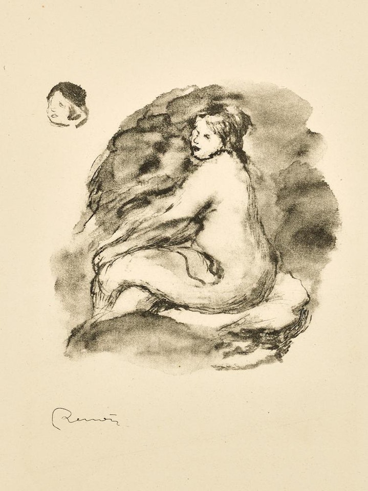 Étude de Femme Nue, Assise, Variante 1, from L'Album des Douze Lithographies Originales de Pierre-Auguste Renoir (D. 43) by Pierre-Auguste Renoir