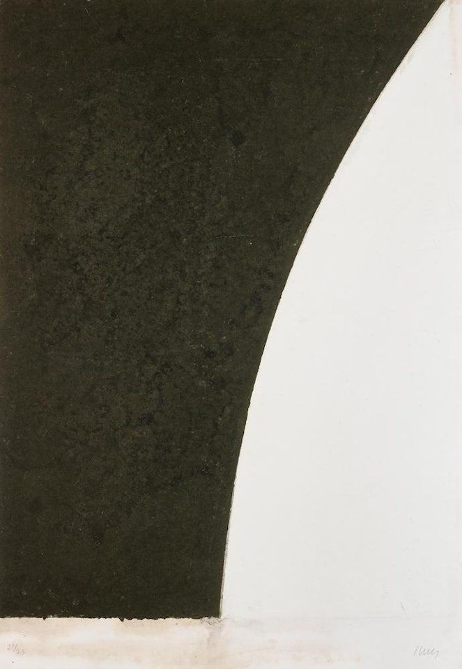 Colored Paper Image VI (White Curve with Black II), from Colored Paper Images by Ellsworth Kelly
