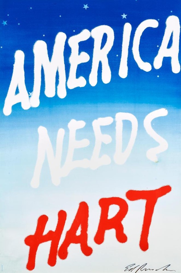 America Needs Hart (E. 49) by Ed Ruscha