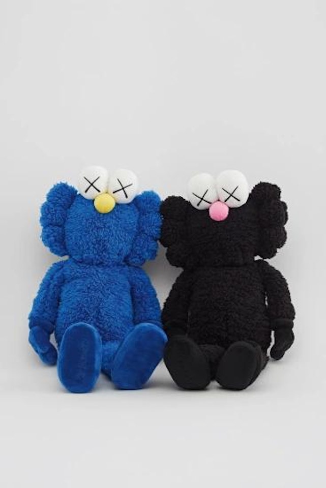 Two works: (i) BFF Plush (Blue); (ii) BFF Plush (Black) by Kaws
