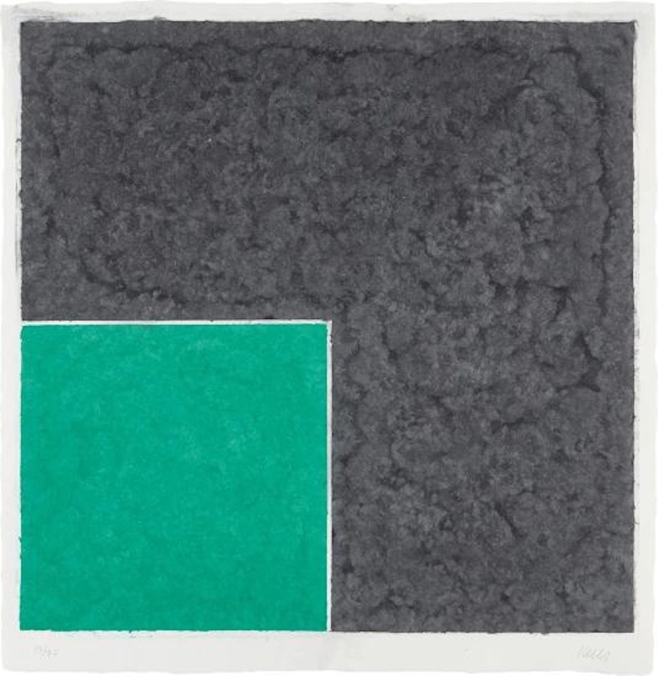 Colored Paper Image XVII (Green Square with Dark Grey), from Colored Paper Images by Ellsworth Kelly