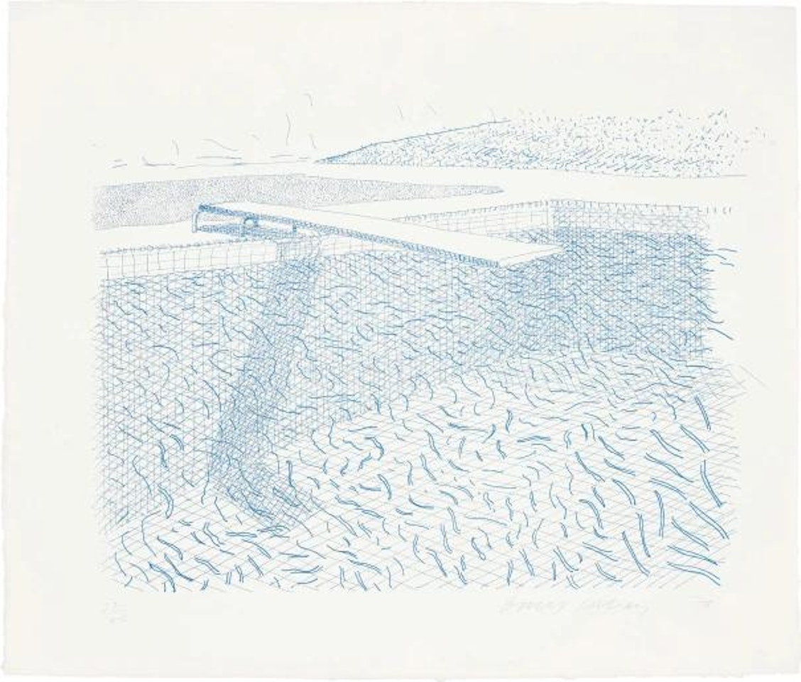 Lithographic Water made of lines by David Hockney