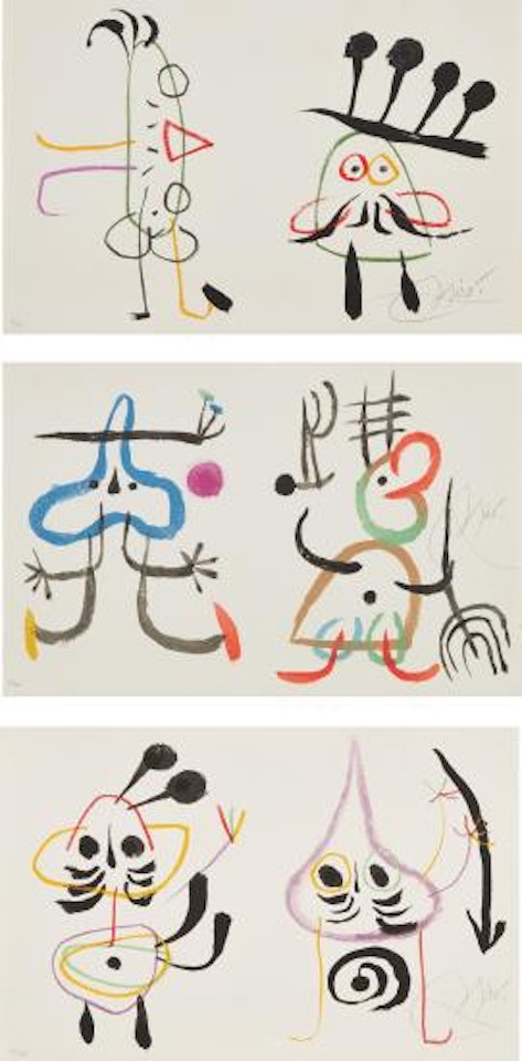 L'Enfance d'Ubu (Ubu's Childhood): three signed plates by Joan Miró