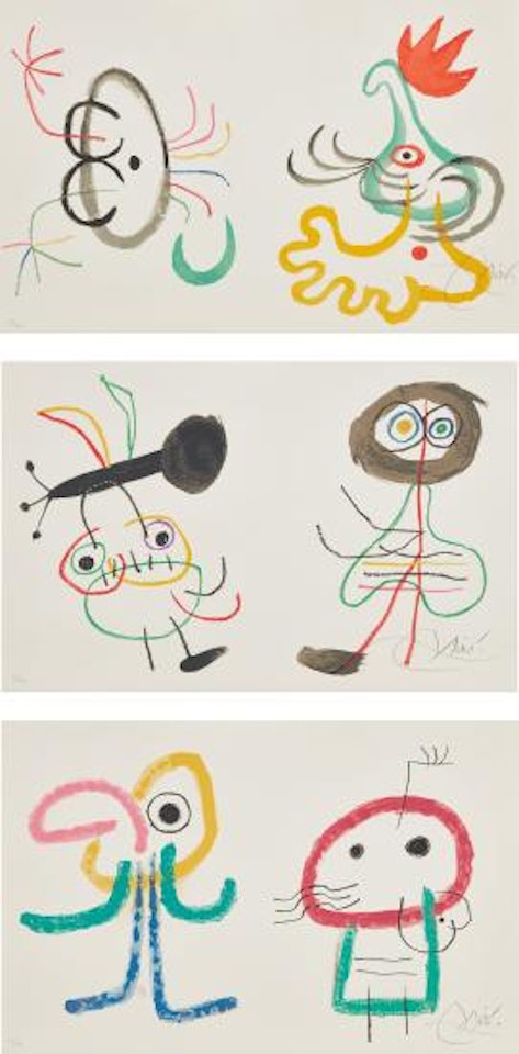 L'Enfance d'Ubu (Ubu's Childhood): three signed plates by Joan Miró