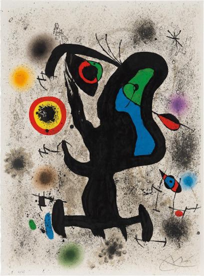 Lithograph for the International Plastic Arts Association, Unesco by Joan Miró