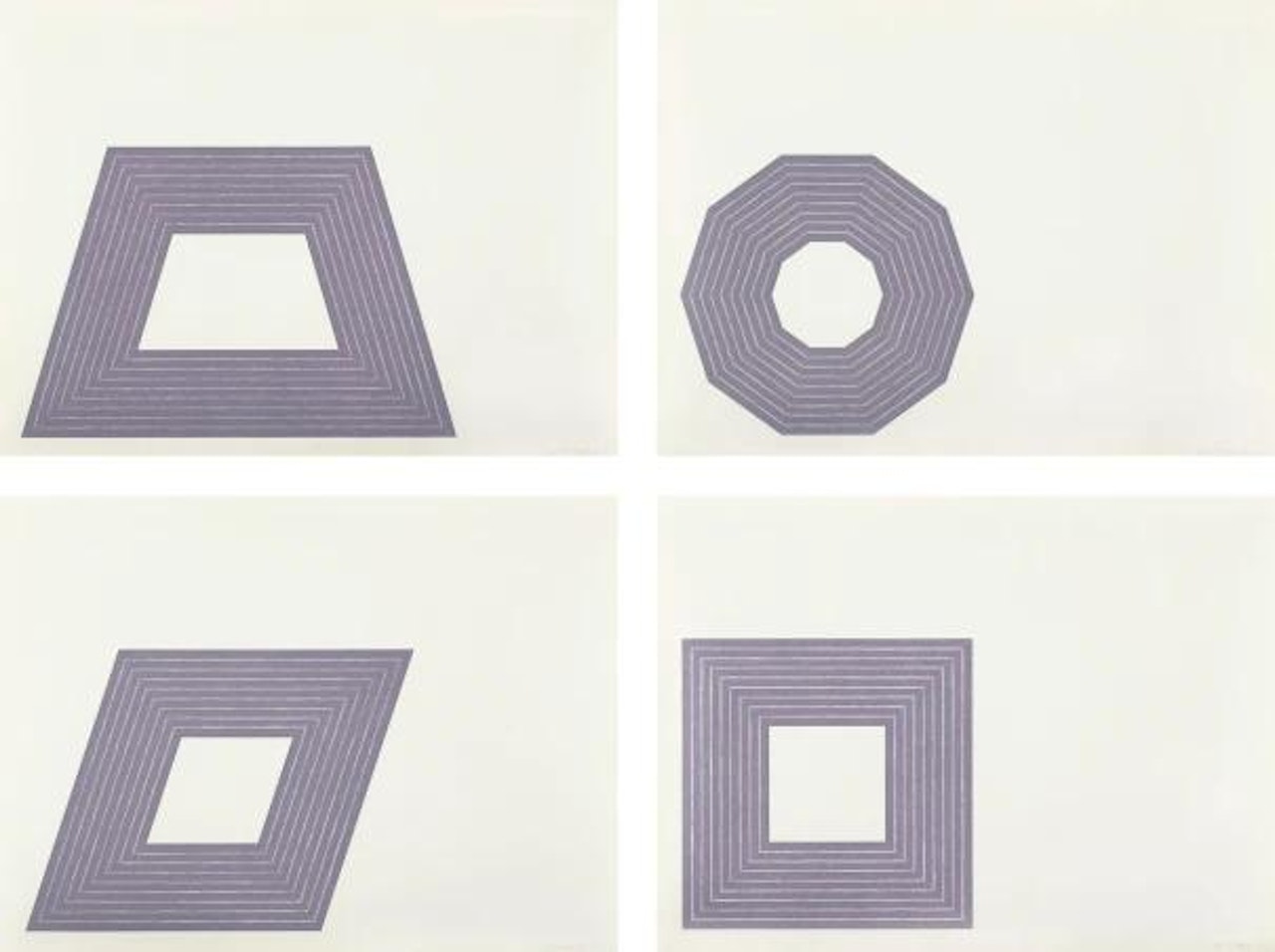 Ileana Sonnabend; D.; Carl Andre; and Hollis Frampton, from Purple Series by Frank Stella