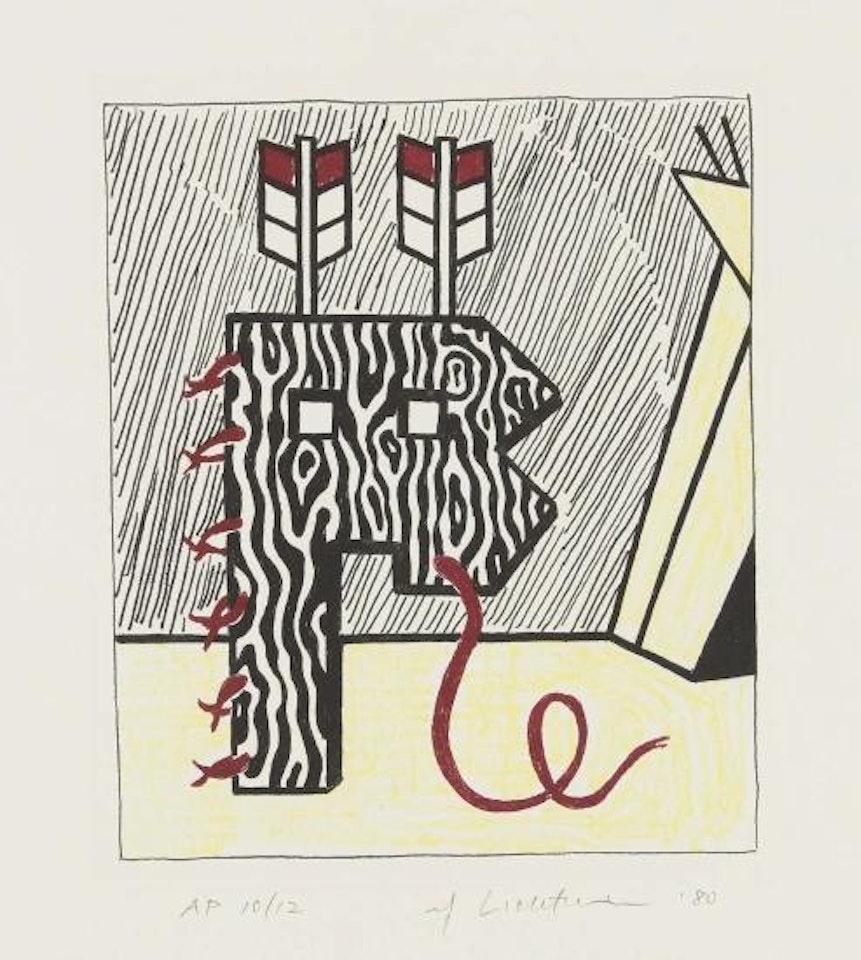 Figure with Teepee, from American Indian Theme by Roy Lichtenstein