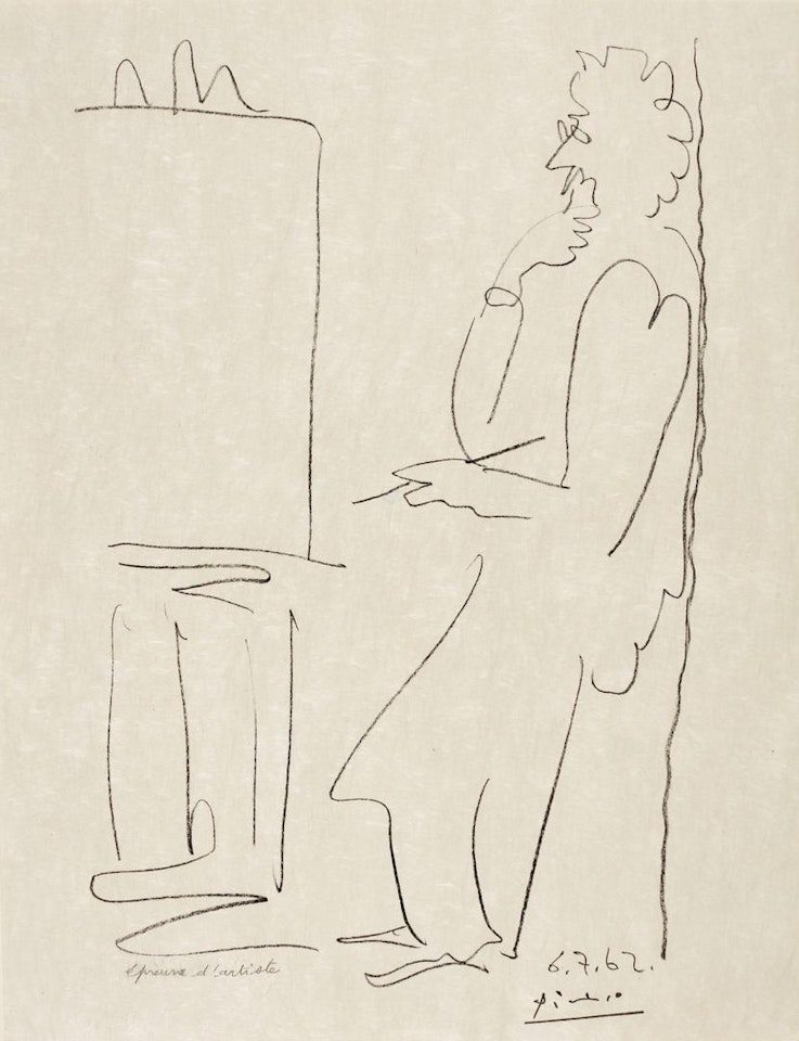 LE PEINTRE ET SON MODÈLE (B. 1034; M. 353) by Pablo Picasso