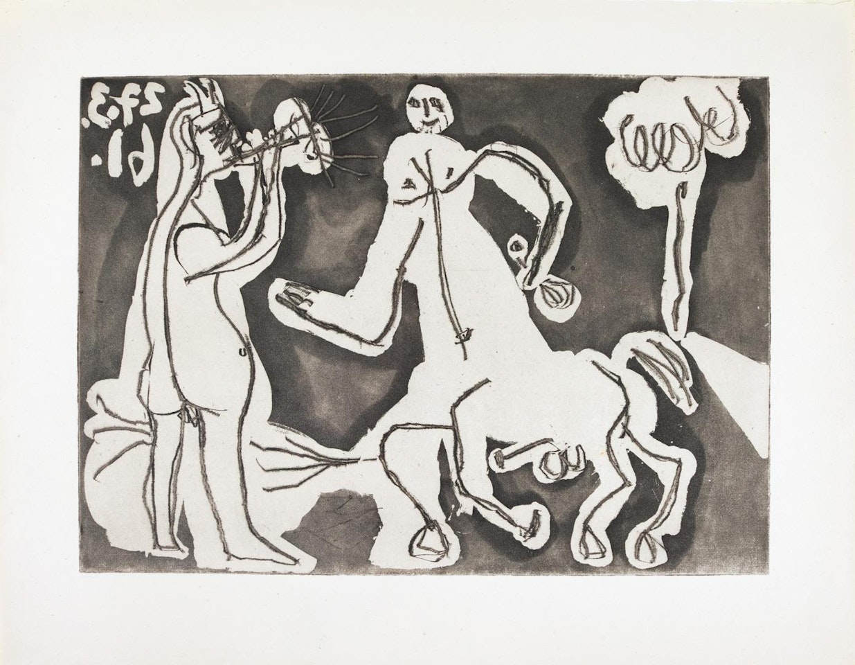 CENTAURE ET FAUNE FLÛTISTE (BA. 1090) by Pablo Picasso