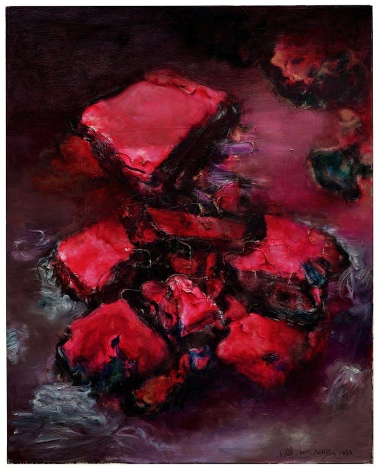 Mountain and Rocks in Red by Zhou Chunya