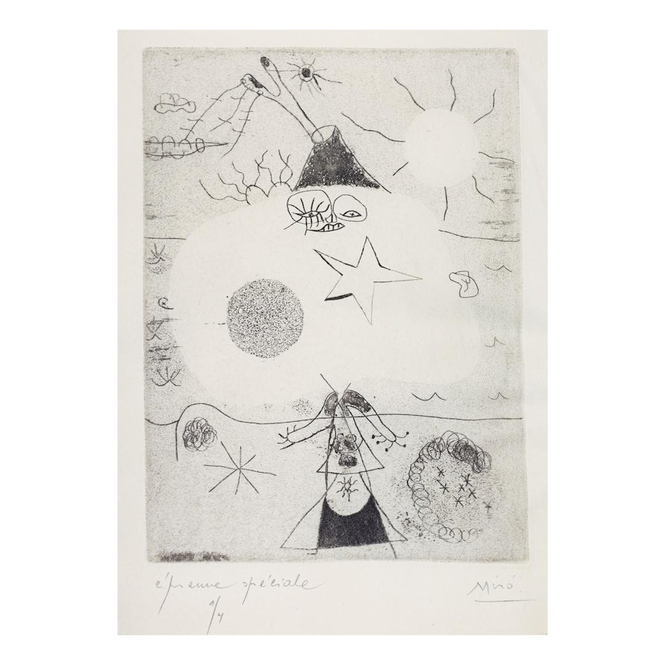 FEMME ET VOLCAN (D. 28) by Joan Miró