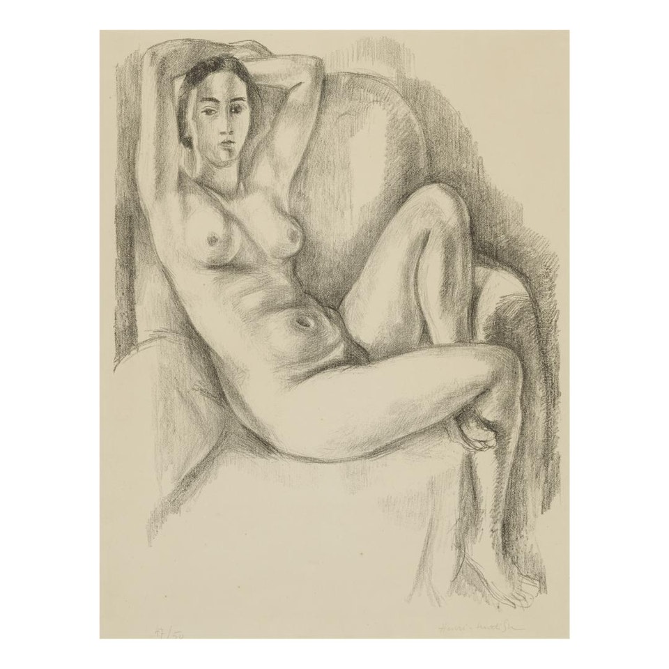 NU AU COUSSIN BLEU (D. 442) by Henri Matisse