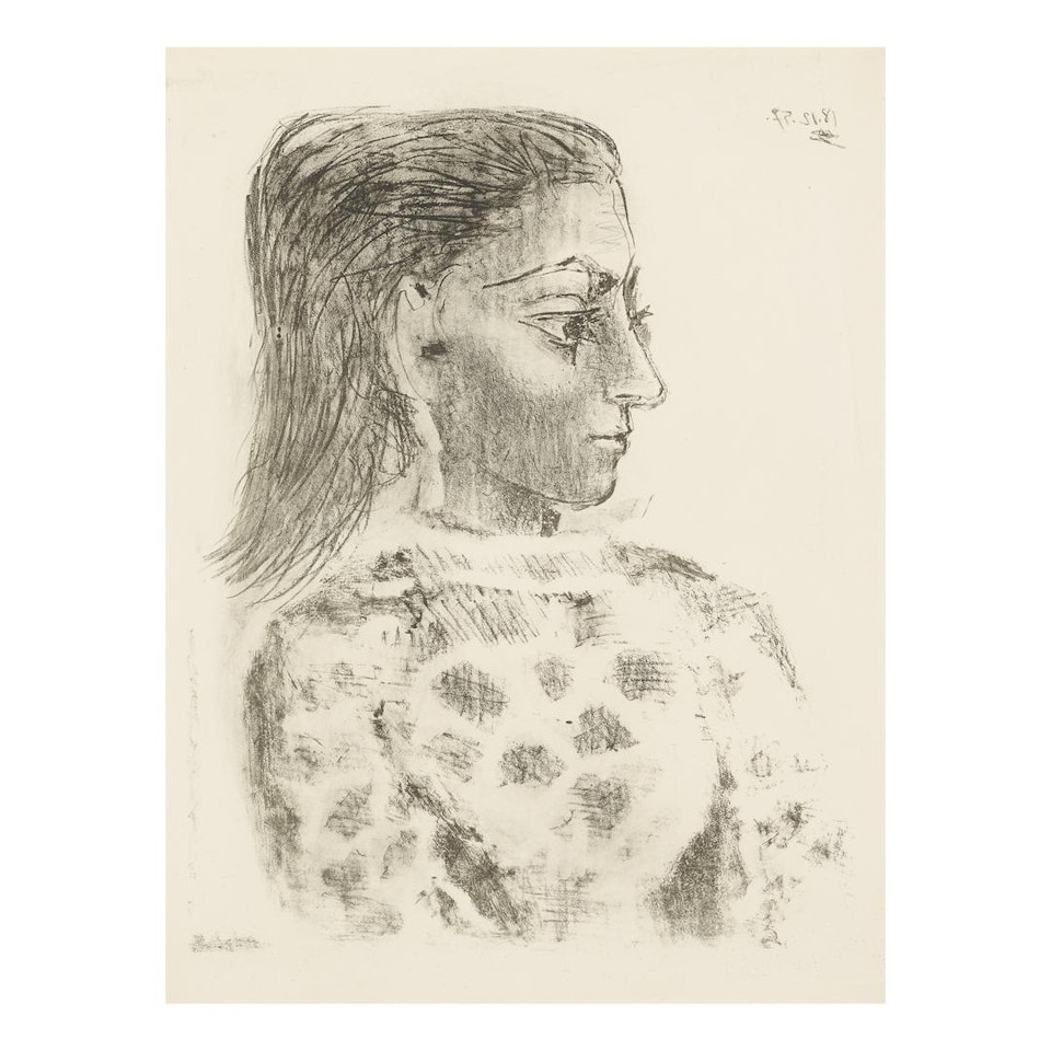 BUSTE AU CORSAGE À CARREAUX (B. 849; M. 308) by Pablo Picasso