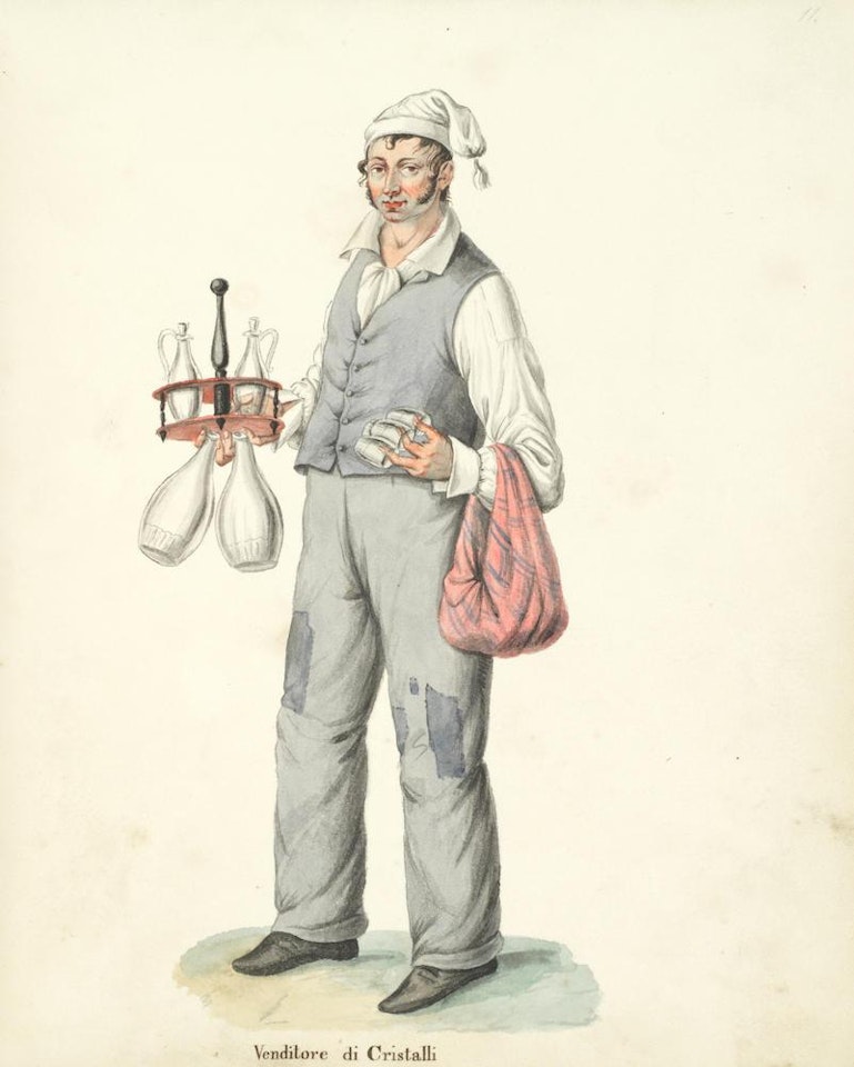 Studies of street vendors by Neapolitan School