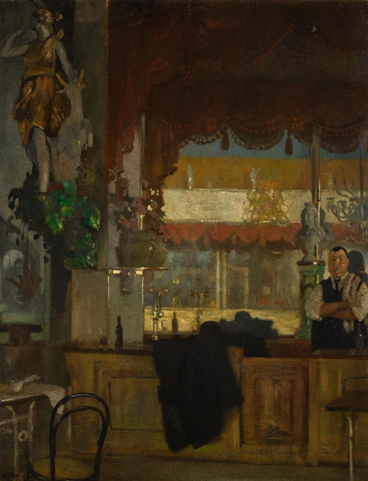 THE BAR IN THE HALL-BY-THE-SEA, MARGATE by William Orpen