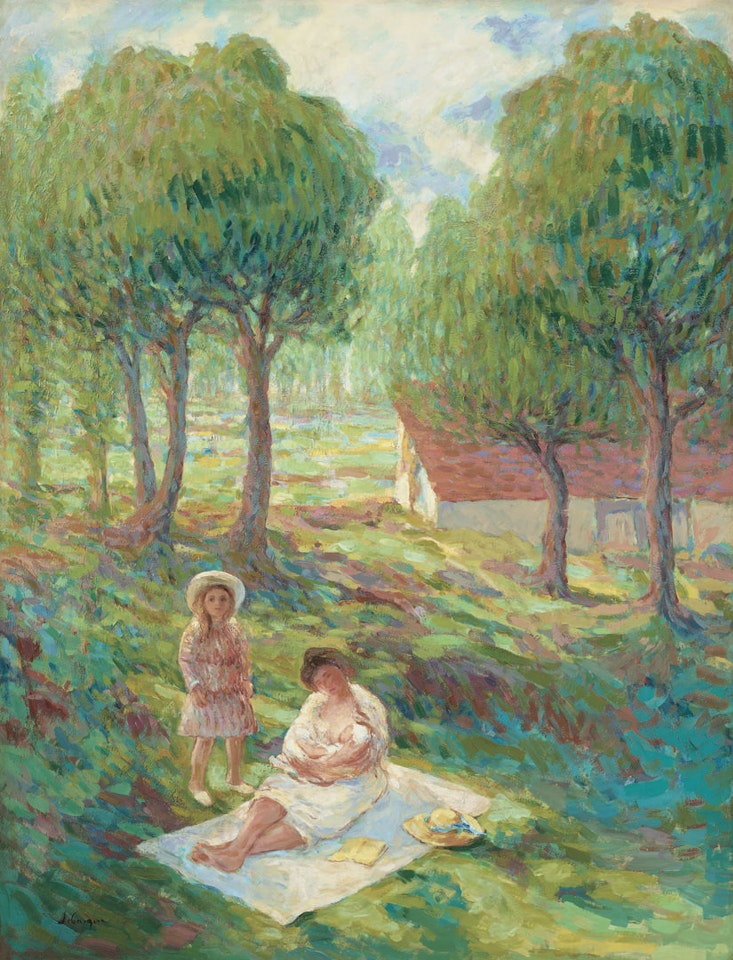 Mère et enfant dans un paysage by Henri Lebasque