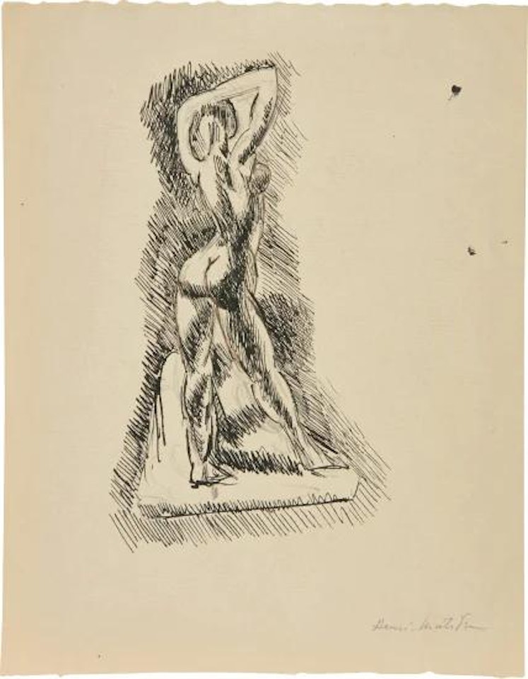Nu campé bras sur la tête by Henri Matisse