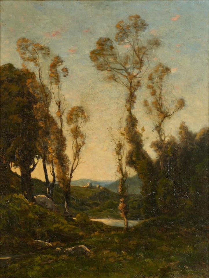 A wooded landscape by Henri Harpignies