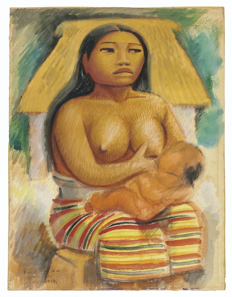 Mayan Woman / Portrait of a Thai Dancer by Miguel Covarrubias